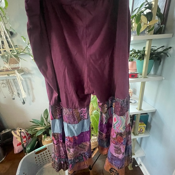 The Pyramid Collection Bohemian Patchwork Wide-Leg Pants 3XL - Picture 4 of 7